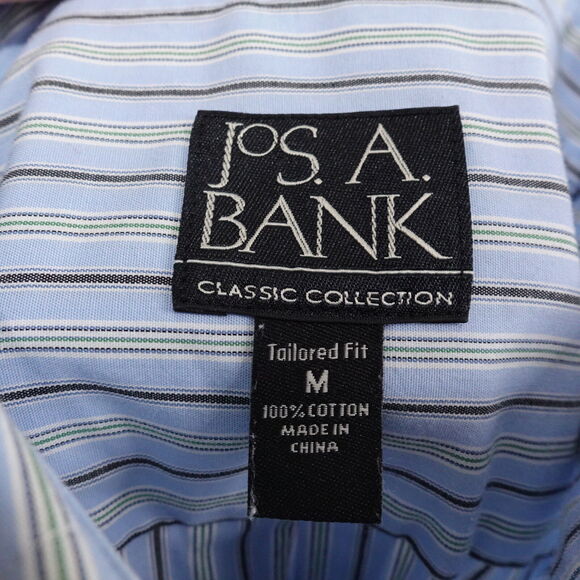 JOS A BANK CLASSIC COLLECTION TAILORED FIT BLUE STRIPED BUTTON DOWN SHIRT MENS M - Picture 6 of 6